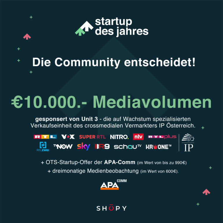 Startup-Award mit Preisen im Wert von über EUR 15.000,-